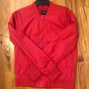 Men’s Red Zip-Up Windbreaker Jacket
